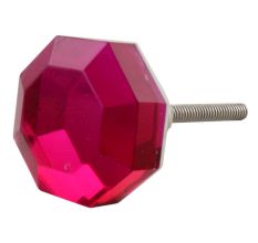 Queen Pink Flat Octagon Dresser Glass Knob Online